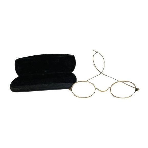 Antique Reading Glasses With Case Round Gold Content? STOCO 1/1012 Harry Potter - Picture 1 of 5